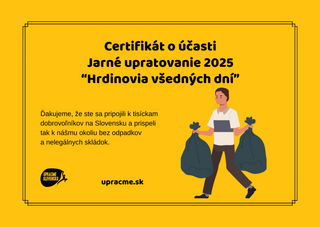 Upracme slovensko - certifikat